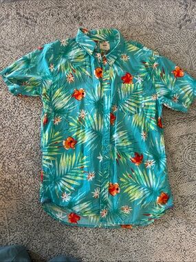 Vans Turquoise Tropical Floral Button-Down Shirt